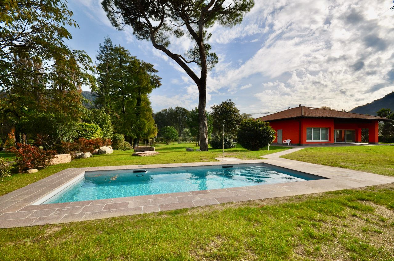 Villa with Large Park Between Lake Lugano and the Golf Course